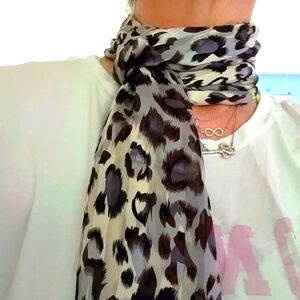 ECHO Leopard print 100% silk scarf